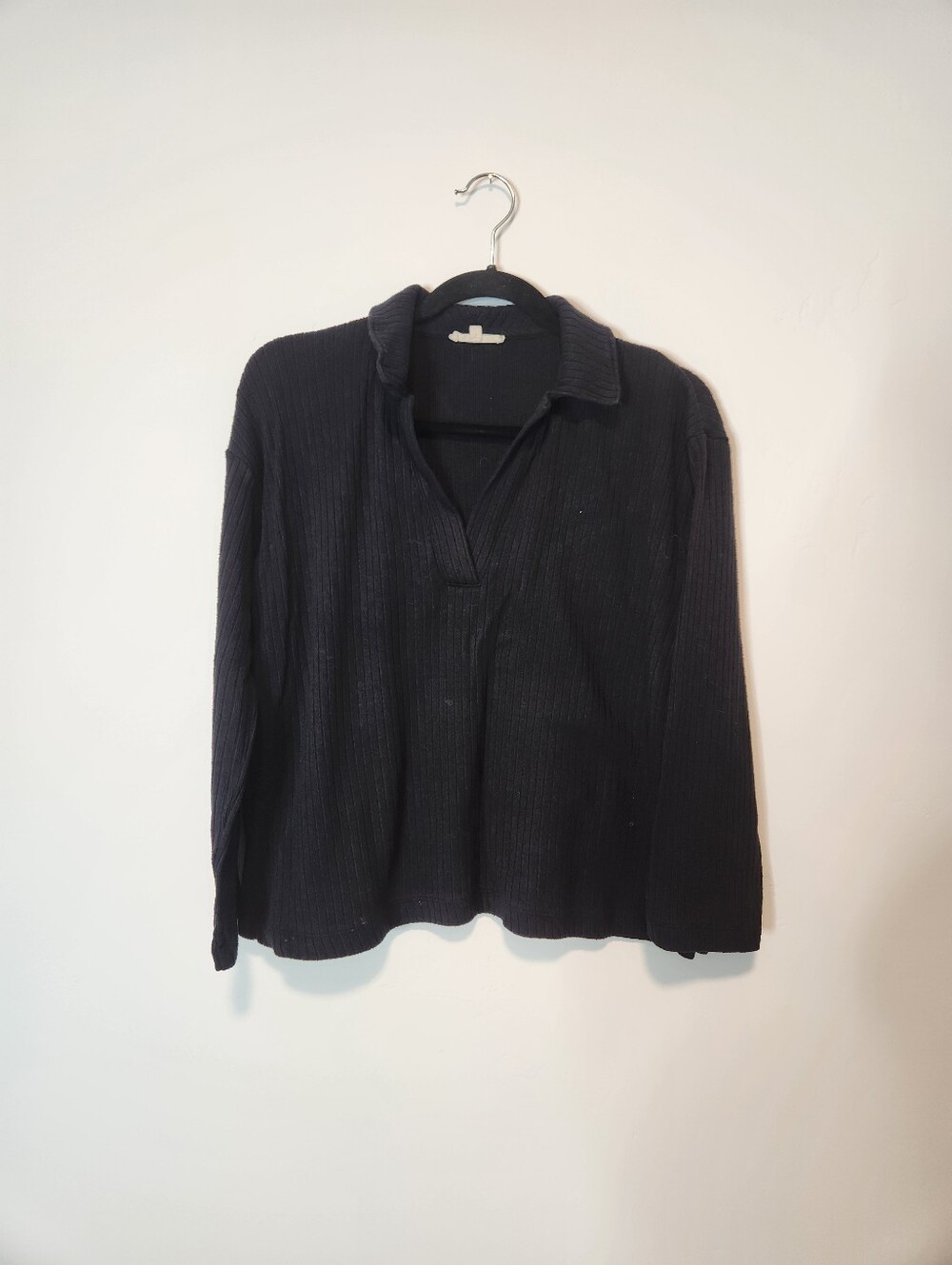 Madewell Relaxed Long-Sleeve Polo Tee Size Small - Picture 1 of 8